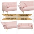 thumbnail image 6 of Futon Sofa Bed,Convertible Double Sofa Bed with Folding Armrests for Living Rooms and Small Spaces,Pink, 6 of 6