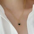thumbnail image 2 of HOOUN Fashion Jewelry Gold Black Heart Cubic Zircon Pendant Necklace, 2 of 8
