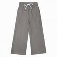 thumbnail image 4 of TOWED22 Girls Sweatpants Straight Elastic High Waist Baggy Pants Drawstring Wide Leg Pants Teen Pockets(Grey,10-12 Y), 4 of 4
