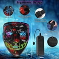 thumbnail image 3 of Halloween Mask, 3 Color Purge LED Light Up Mask for Adult Men Women Kids, Scary Glow Mask with 4 Lighting Mode, 3 of 6