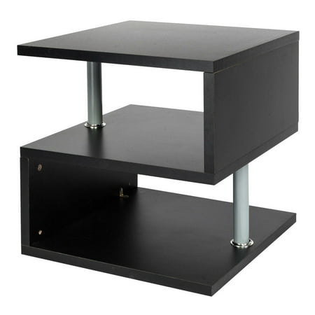 Ghp 19 69 X19 Black Wood Lightweight 3 Tier S Shaped Side Table Furniture