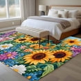 thumbnail image 4 of 6'x9' Area Rugs, Yellow Sunflower Indoor Outdoor Area Rug for Living Room Bedroom, Wildflower Daisy Country Farm Pastoral Washable Bathroom Rugs Kitchen Floor Carpet Mats Home Decor Aesthetic, 4 of 8
