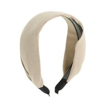 Unique Bargains 1 Pc Solid Color Wide Headbands for Women Apricot