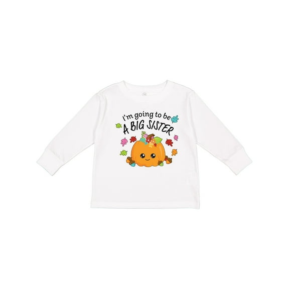 Inktastic I'm Going to be a Big Sister- cute Halloween pumpkin Girls Long Sleeve Toddler T-Shirt