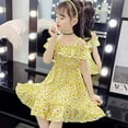 thumbnail image 2 of Robe Fille Manches à Volants à Étages Évasée Ligne A Robe d'Été pour Filles Robe Fleurie Robe d'Anniversaire pour Filles, 2 of 8