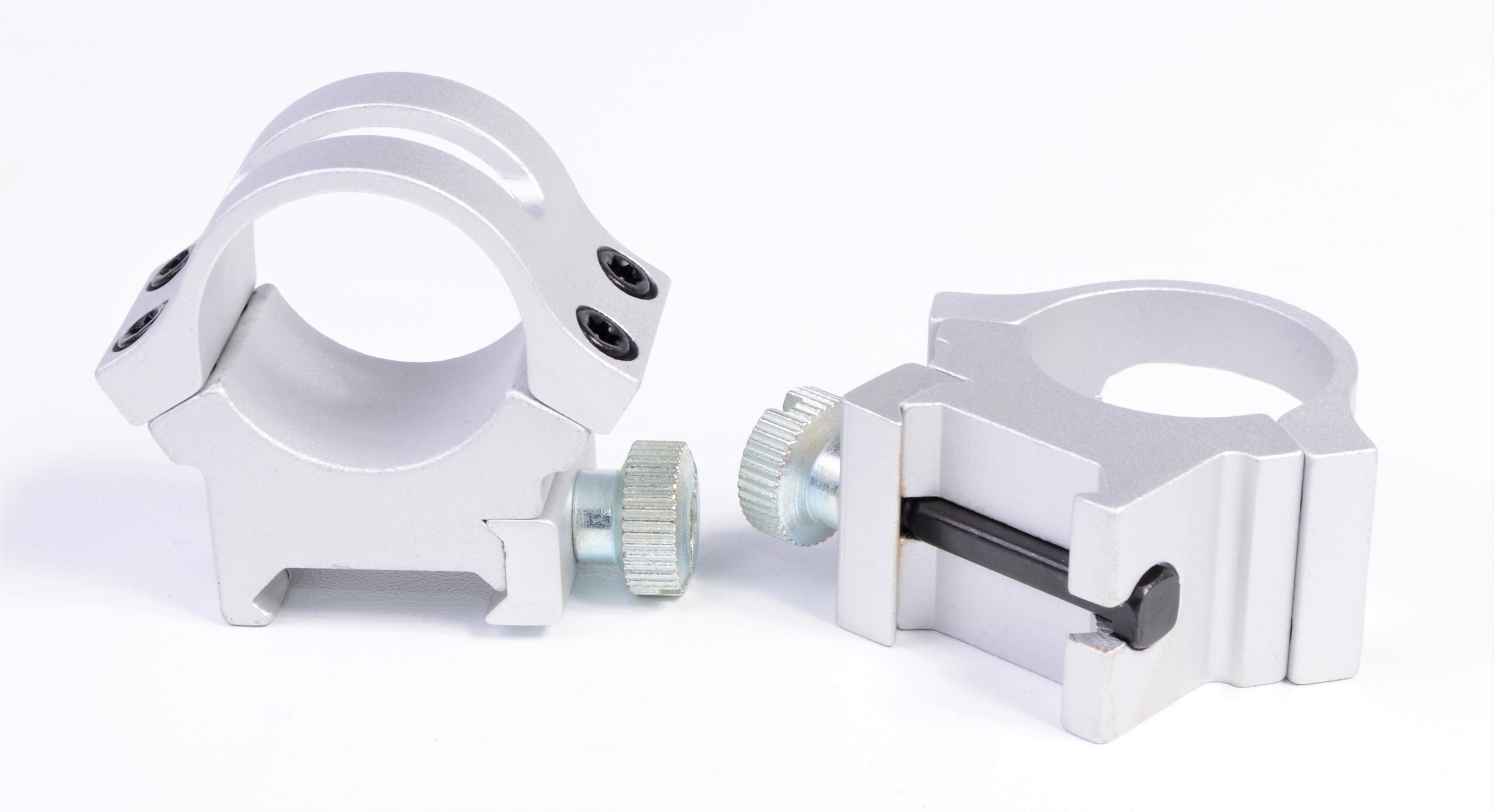 Hammers Medium Height 1 inch Stainless Chrome Silver Scope Rings for