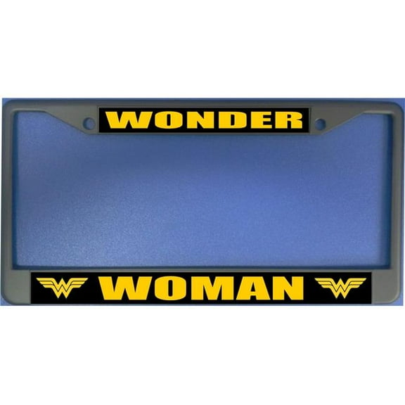212 Main LPO1646 Wonder Woman on Black Photo License Plate Frame Free Screw Caps with this Frame
