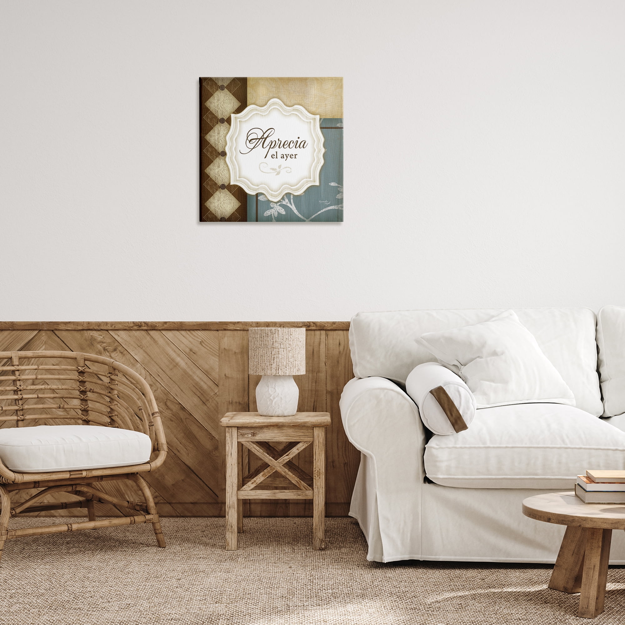 Stupell Industries Aprecia el Ayer Inspirational Quotes & Sayings Painting Wrapped Canvas Art Print Wall Art, 24 x 24