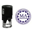 thumbnail image 1 of Printtoo Round Custom Address Return Self Inking Rubber Stamp Personalized Initial Monogram Stamper-Violet, 1 of 4