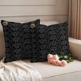 thumbnail image 2 of Flowers Pillow Covers 2 Pack Spring Black Yellow Daisy Floral Black Pillowcase Waterproof Outdoor Throw Pillow Cover for Patio Garden Square Cushion 20”x20”, 2 of 9
