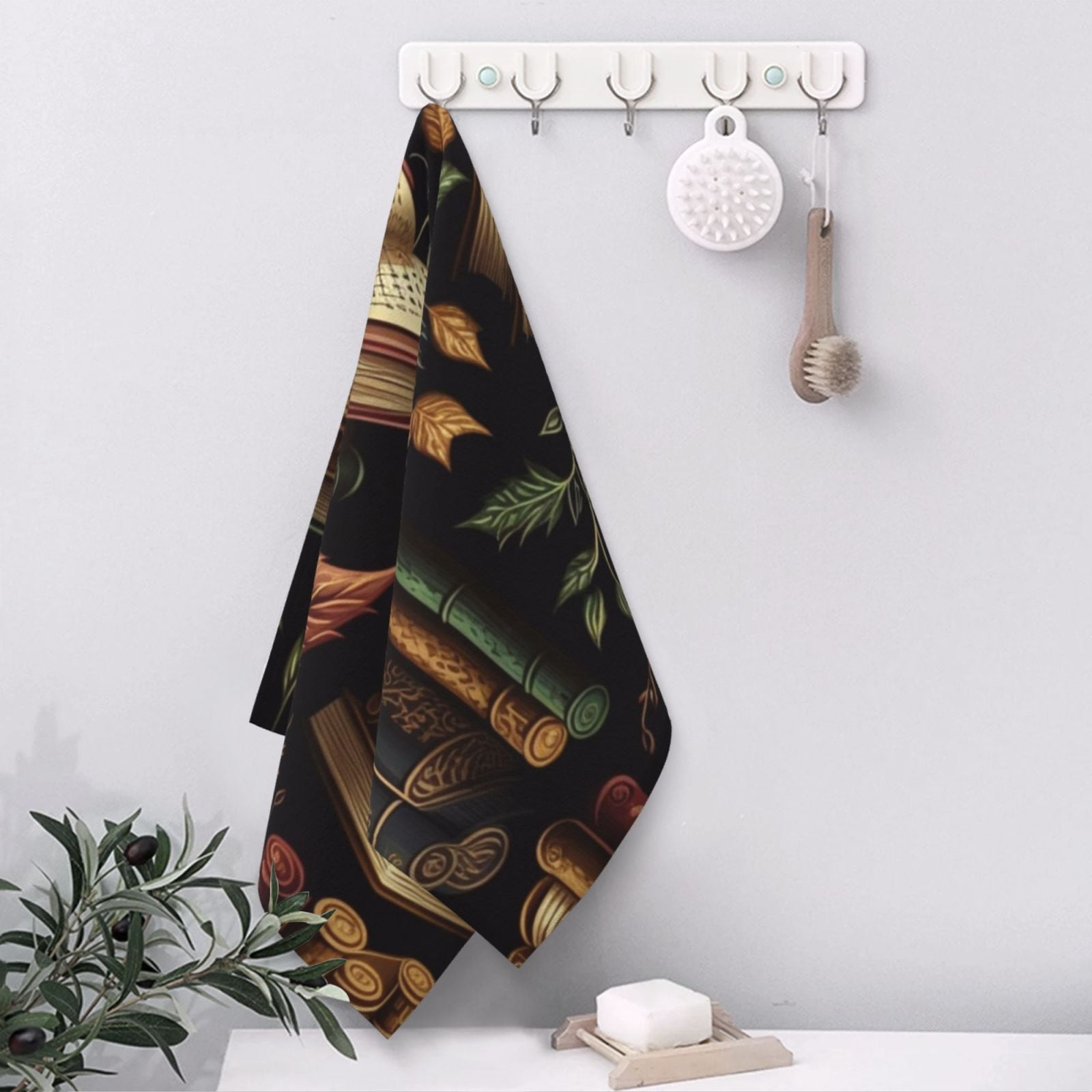 Library Books Magic Book 27.5" x 16" Ultra Soft Hand Towel, Face Wash Cloth for Bathroom, Gym, Travel, Pool