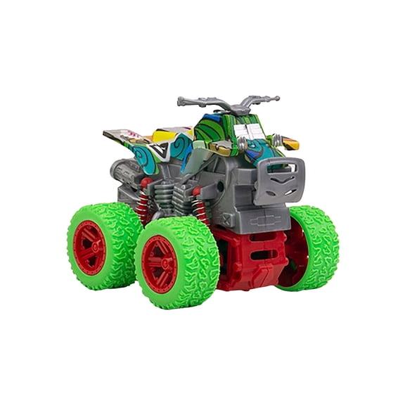 Green Friction Powered 4Wd Inertial Suv Toy Car For Kids Push Back Off Road Vehicle With Rubber Tires
