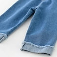 thumbnail image 4 of SonxaHe Infant Girl Jeans Embroidered Straight Leg Stretch Waist Jeans Children Loose Streetwear Fall Denim Pants Blue,Sized 18-24 M, 4 of 8