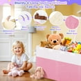 thumbnail image 4 of Extra Large Toy Storage Box with Lid, Collapsible Sturdy Toys Chest Storage Organizer Bin Basket with Divider, Boys, Girls, Closet, Playroom, Bedroom, Nursery, 40"X14"X16", Beige & White, 4 of 14