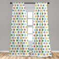 thumbnail image 5 of Ambesonne Watercolor Curtains, Abstract Polka Dots, Pair of 28"x63", Multicolor, 5 of 5
