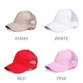 thumbnail image 3 of CC Beige Solid Mesh Women's Pony Cap Hats, 3 of 13