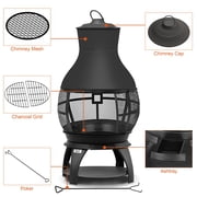 BALI OUTDOORS Fire Pit Outdoor Wood Burning Chiminea for Patio