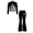 8-Black, variant on WhouRiu Girls Christmas Graphic Outfit Sets Fall Winter Long Sleeve Zip Up Jacket Flared Pants Clothes Set 4-14 Years