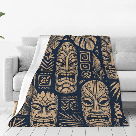 Ancient Totem Pattern, 40x30,Throw Blanket Super Soft Lightweight Cozy Fluffy Plush Blanket for Bed Couch Sofa Chair