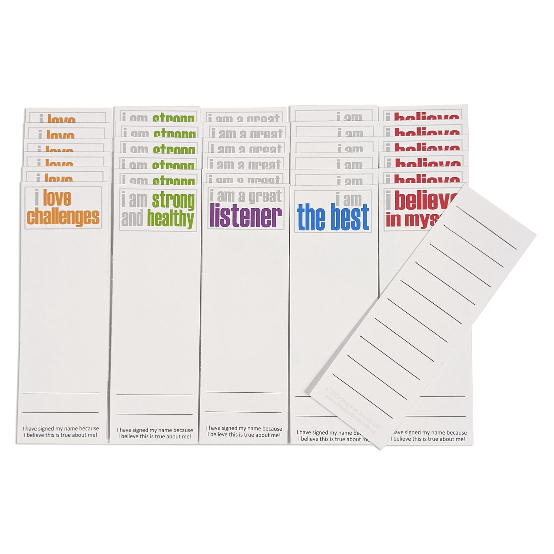 Inspired Minds Page Keepers Bookmarks, Positivity Booster Set, 30 Per Set, 3 Sets