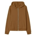 thumbnail image 6 of yardsong Womens Zip Up Hoodies 2025 Oversized Hoodie for Women Trendy Workout Hooded Sweatshirts Fall Winter Zipper Y2k Track Jacket Coat Brown,M, 6 of 8