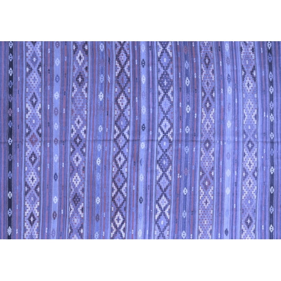 Ahgly Company Indoor Rectangle Oriental Blue Traditional Area Rugs, 7' x 9'