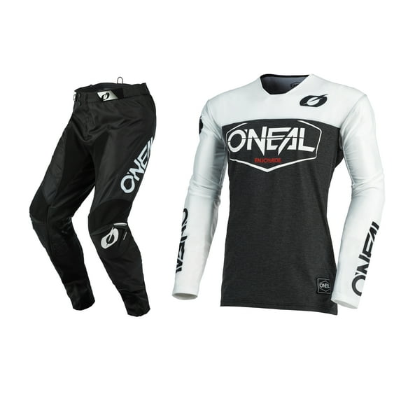 Oneal Mayhem-Lite Hexx White/Black Motocross Dirt bike Offroad MX Jersey Pants Combo Package Riding Gear Set Jersey