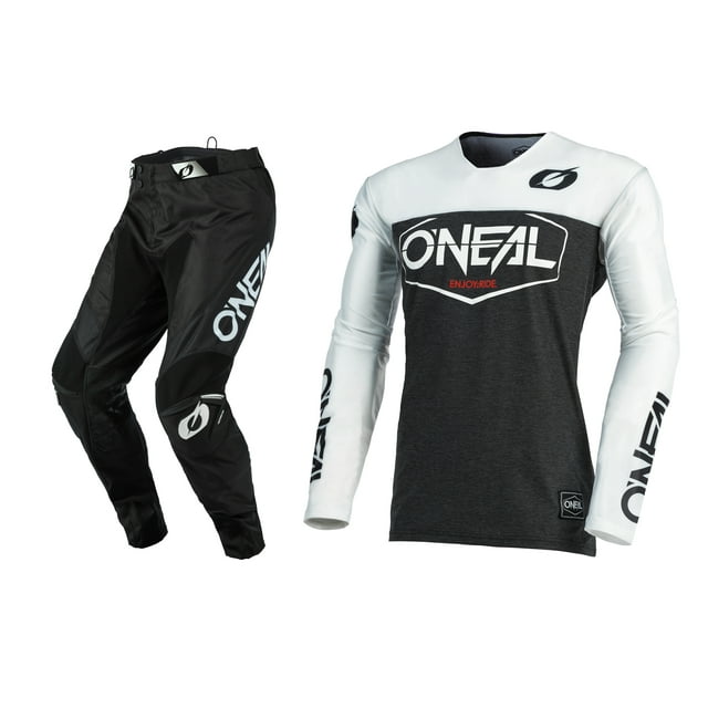 Oneal Mayhem-Lite Hexx White/Black Motocross Dirt bike Offroad MX Jersey Pants Combo Package 