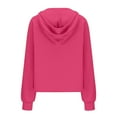 thumbnail image 5 of Bibifish Womens Hoodies Bold Solid Color Half Zip Thumb Hole Hooded Sweatshirts Cropped Loose Fit Pullover Tops For Ladies, 5 of 5