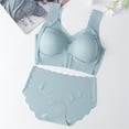 thumbnail image 2 of FUNUONY Big Sale!! Sports Bras for Women Padded 2025 Trendy Bra and Panty Sets for Women Sets Smooth Comfort Bras and Underwear for Everyday Light Blue 3Xl, 2 of 9