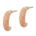 thumbnail image 3 of Chisel Stainless Steel Pink IP-plated Textured J Hoop Earrings, 3 of 4
