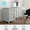 thumbnail image 5 of Martha Stewart Hutton Shaker Style Home Office Desk with Storage in Gray with Brushed Nickel Hardware, 5 of 13
