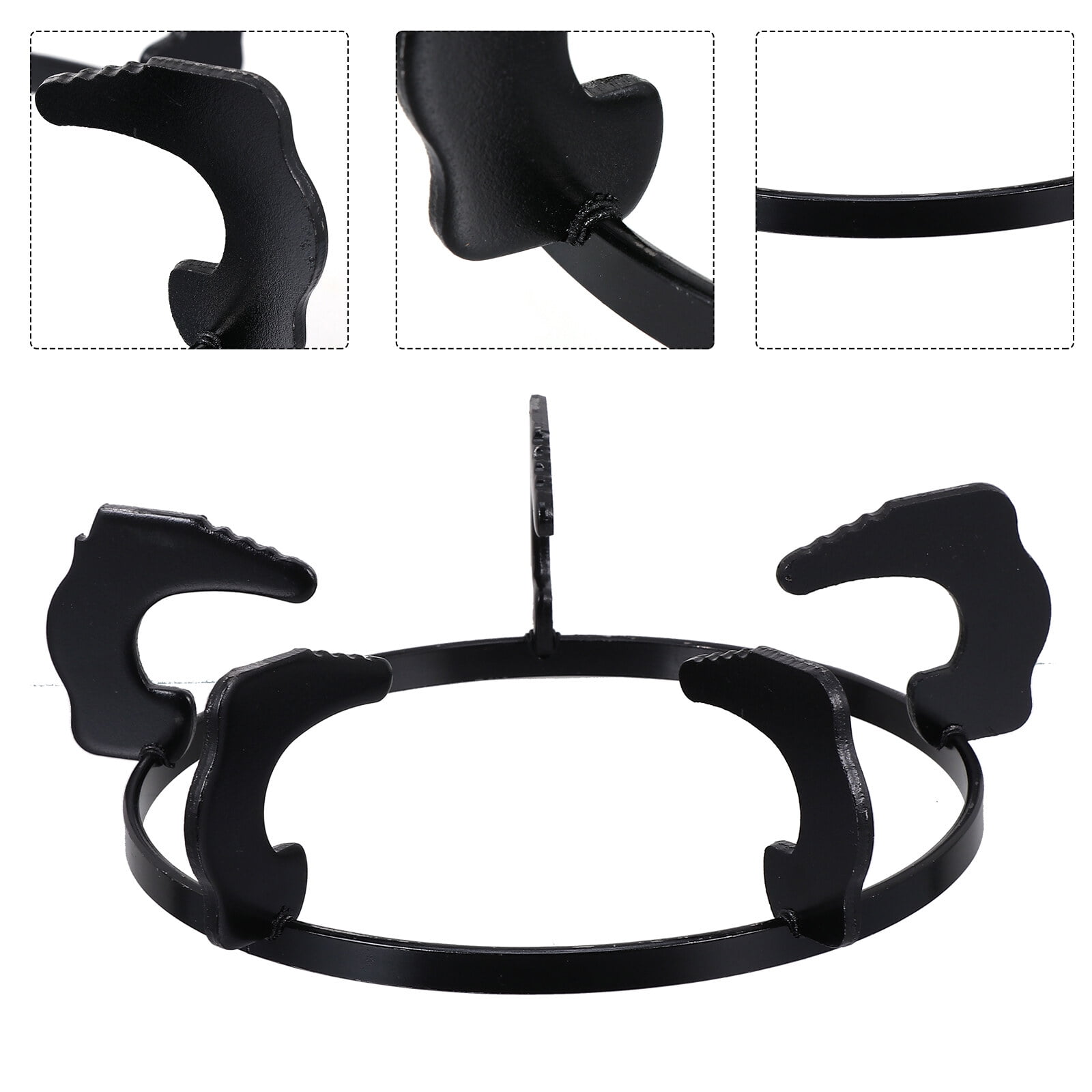 WHAMVOX Universal Wok Ring Black Cast Iron 2Pcs 7.9x7.9in