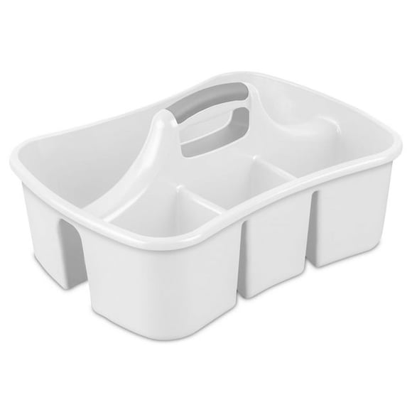 Sterilite Divided Storage Ultra Caddy with 4 Compartments, White, STERILITE ST ULTRA BATH CADDY