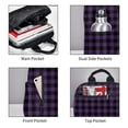 thumbnail image 4 of Naloa Purple Black Plaid Print Lightweight DayBackpack Suitable for school, work, shopping, travel, etc., 4 of 5