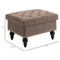 thumbnail image 3 of Homiyad Ottoman with Storage for Living Room, 25" Storage Ottoman with Removable Lid, Button-Tufted Fabric Bench for Footrest and Seat with Wood Legs, Coffee, 3 of 8