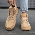 thumbnail image 6 of Men's Fashion Trend Solid Color Spliced Versatile Comfortable Breathable Minimalist Flat Shoes, Outdoor High-Top Soft-Sole Casual Sneakers,  Couple Shoes, 6 of 8