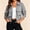 Gray, variant on Women's Military Safari Cropped Jackets Button Down Lightweight Oversized Utility Anorak Coat with Pockets Black XL(XL)