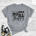thumbnail image 1 of T-shirts d'Été pour Femmes Grande Taille, Hauts d'Été pour Femmes, Motif Imprimé, Manches Courtes, Col Rond, T-shirt Ample, Haut Happy2021, T-shirt à Col en V pour Femmes en Liquidation, 1 of 3