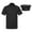 Black, variant on TiaoBug Unisex Chef Coat Short Sleeve Jacket Kitchen Work Uniform with Hat Whie M