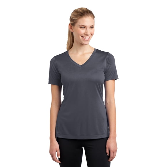 SPORT-TEK Tee-Shirt Femme Col en V PosiCharge Competitor 3TG Gris Fer