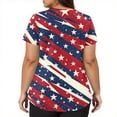 thumbnail image 4 of Womens 4th of July Scrub Tops Casual Short Sleeve American Flag Print Scrubs V Neck Independence Day Patriotic Scrub Shirts Nursing Uniform Medical Nurse Workwear with Pockets Watermelon Red 5XL, 4 of 5