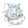 thumbnail image 3 of Metal Masters Womens Kim Kardashian Sterling Silver 9Ct. Engagement Wedding Ring Emerald-Cut Cubic Zirconia, 3 of 7