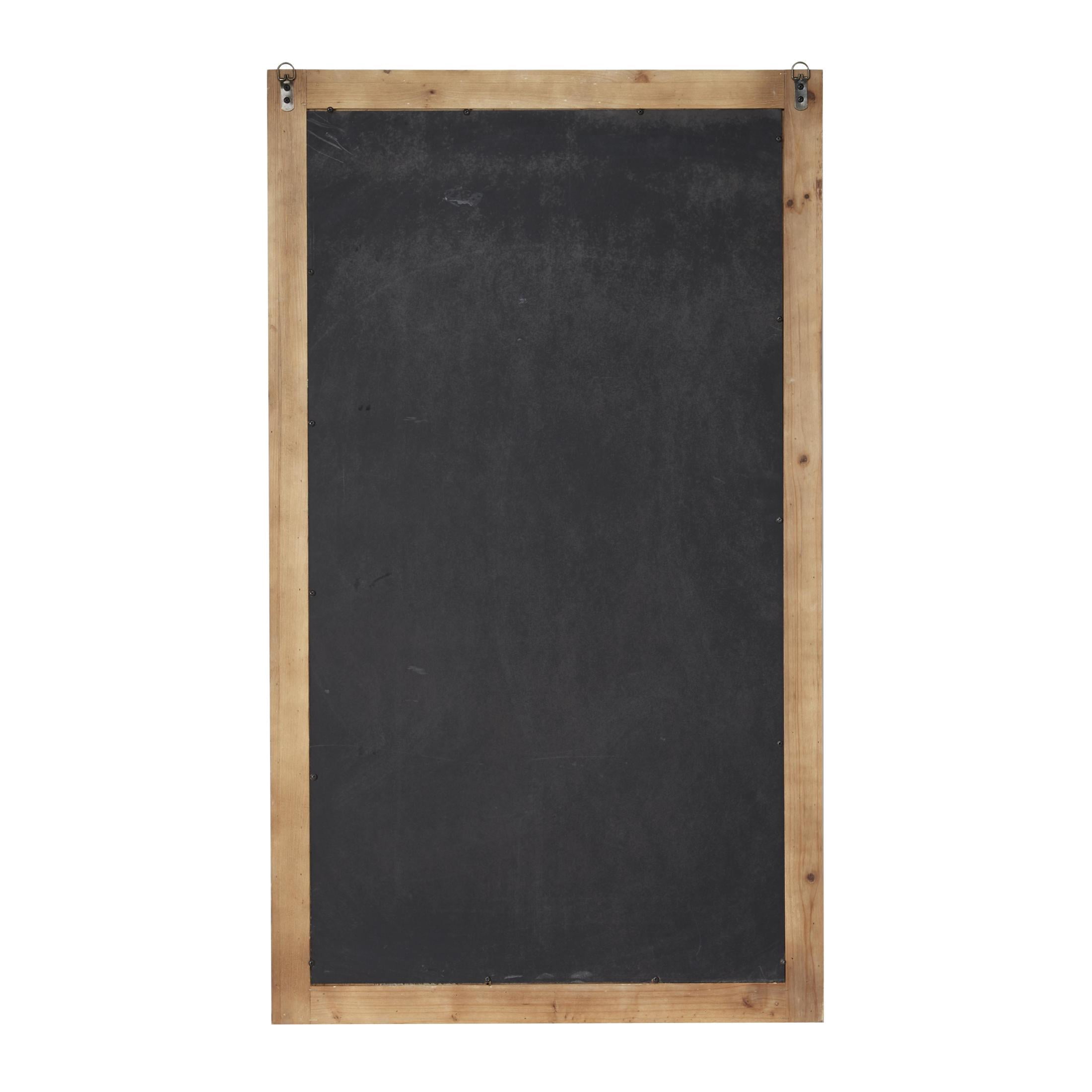 DecMode Brown Bohemian Wood Rectangular Wall Mirror, 28"W x 48"H with Carved Beads Detail