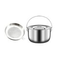 thumbnail image 2 of Siruishop Marmite à Ragoût Batterie de Cuisine Suspendue Polyvalente Extérieur Intérieur Ronde Casserole de Camping 5 L, 2 of 8