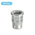 thumbnail image 3 of Unique Bargains M10 Half Hex Body Rivet Nuts, 60 Pack 304 Stainless Steel Flat Head Threaded Insert Nuts, 3 of 5