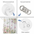 thumbnail image 5 of Pink Purple Flower Bathroom Shower Curtains with 12 Hooks Polyester Waterproof Shower Curtain for Stalls and Bathtubs Spring Country Floral Leaf Grey Plaid Decorative Bathroom Curtain 36x72 Inches, 5 of 8