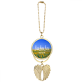 thumbnail image 1 of Spanish Idyllic Landscape Happy Mood Car Keychain Angel Wing Pendant, 1 of 4