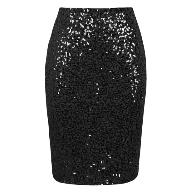 PrettyGuide Women's Bodycon Skirt Classic High Waist Casual Sparkle ...
