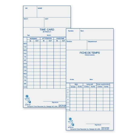 bi weekly time cards